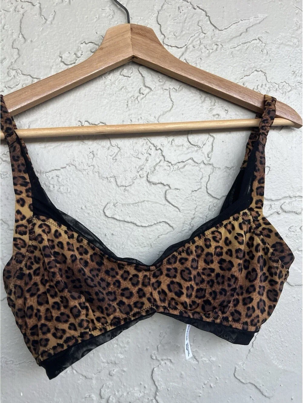 Free People intimately Erin Printed  Leopard Print Bralette, size S